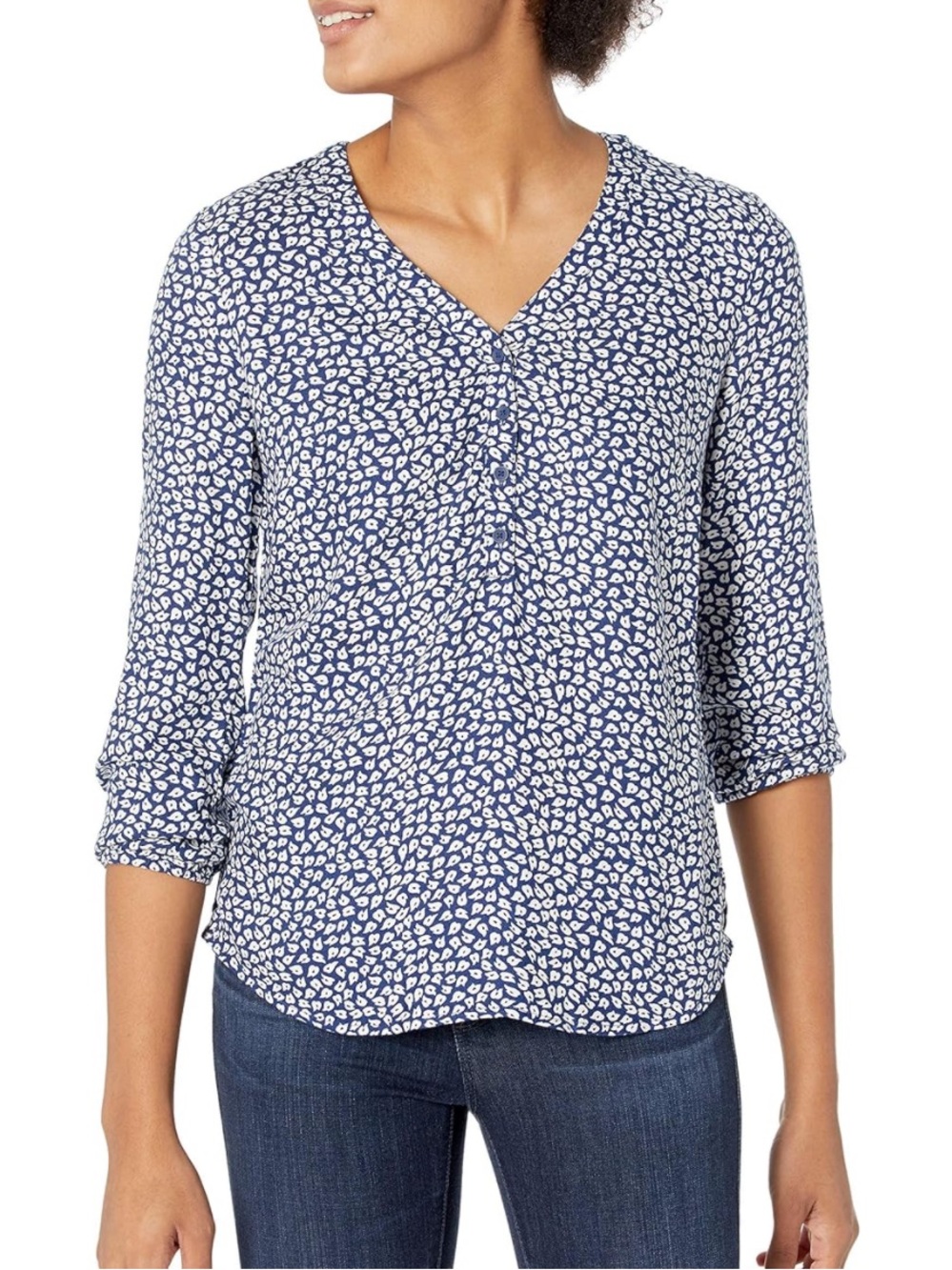 Essentials Blue Printed Top Size XL
